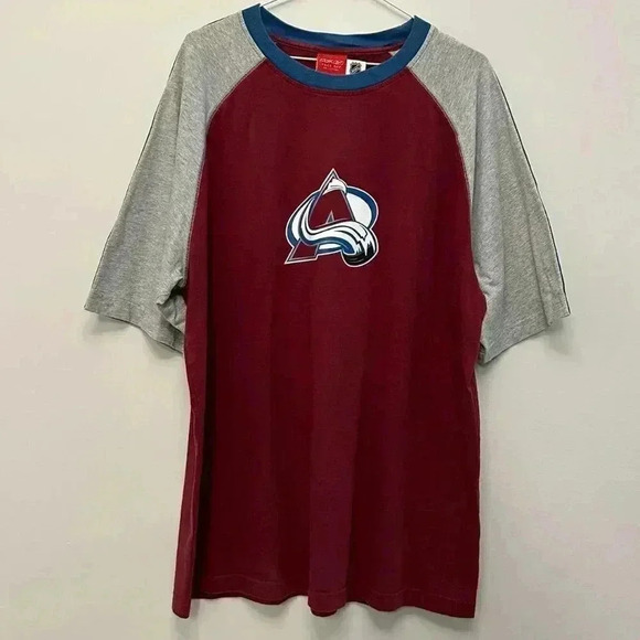 Reebok Face Off Collection NHL Colorado Avalanche Logo Shirt Maroon Men's XL - Picture 6 of 12